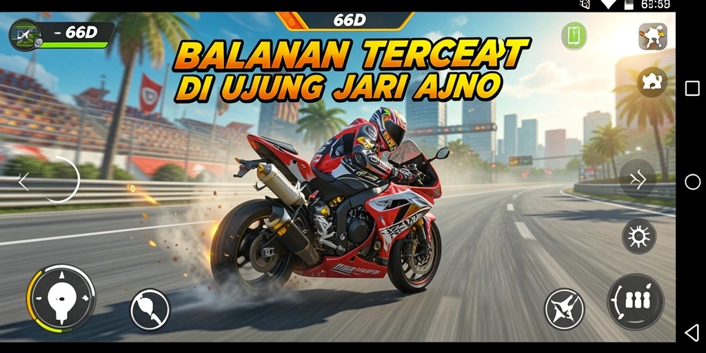 Tampilan gameplay 66D yang mendebarkan dan penuh adrenalin.