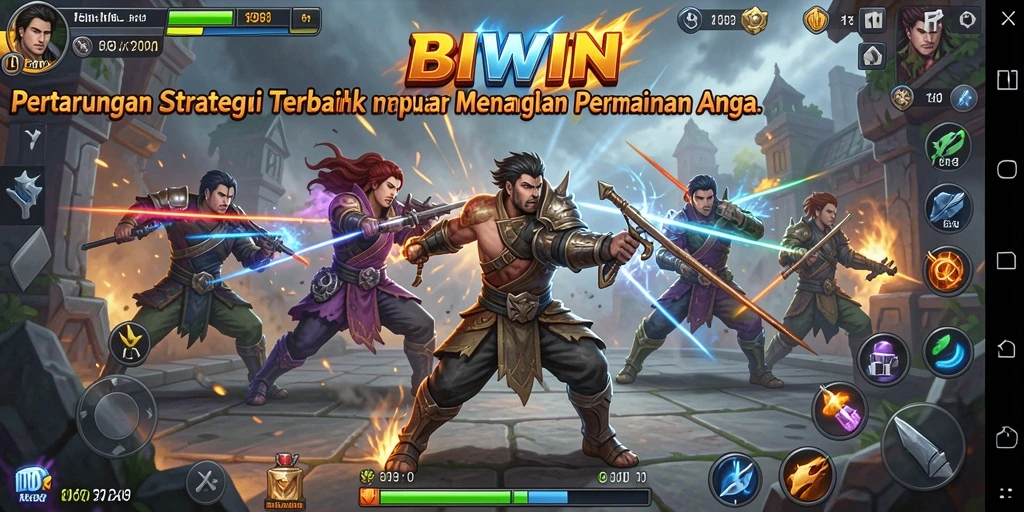 Tampilan gameplay BIWIN yang menunjukkan pertempuran strategis yang mendebarkan.