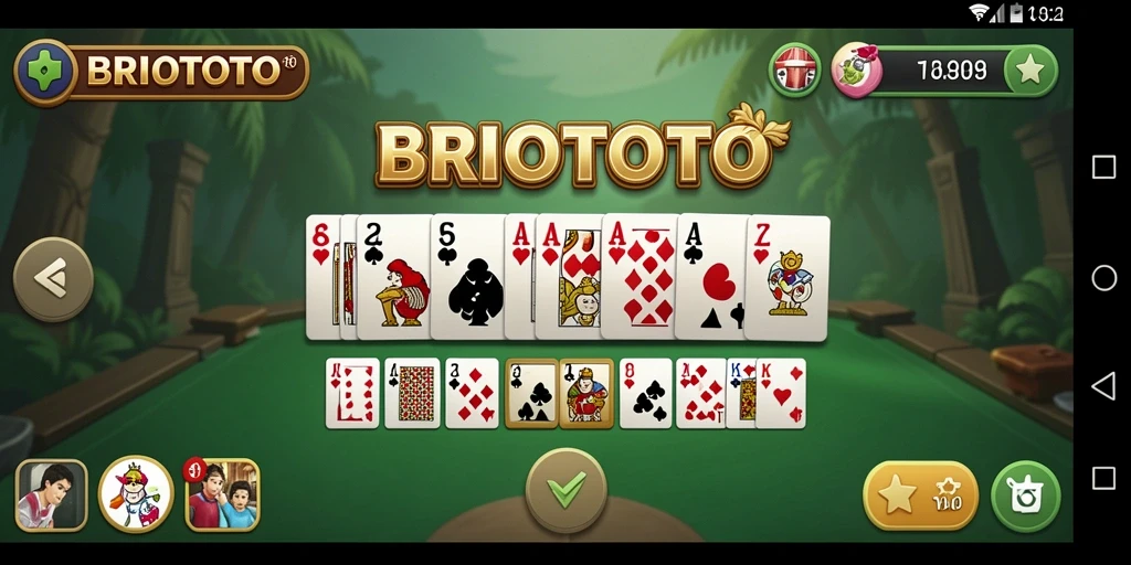 Tampilan gameplay domino BRIOTOTO yang menarik dan interaktif.