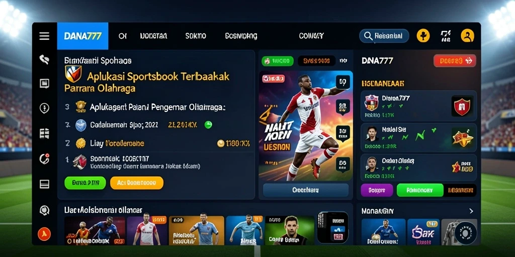 Tangkapan layar utama DANA777 menunjukkan antarmuka Sportsbook yang intuitif.
