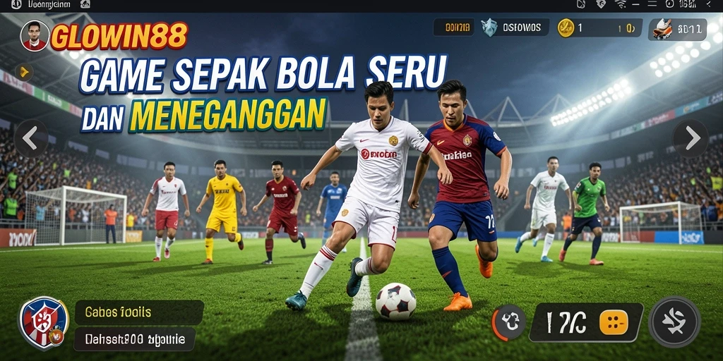 Gameplay GLOWIN88 dengan aksi seru di lapangan sepak bola.