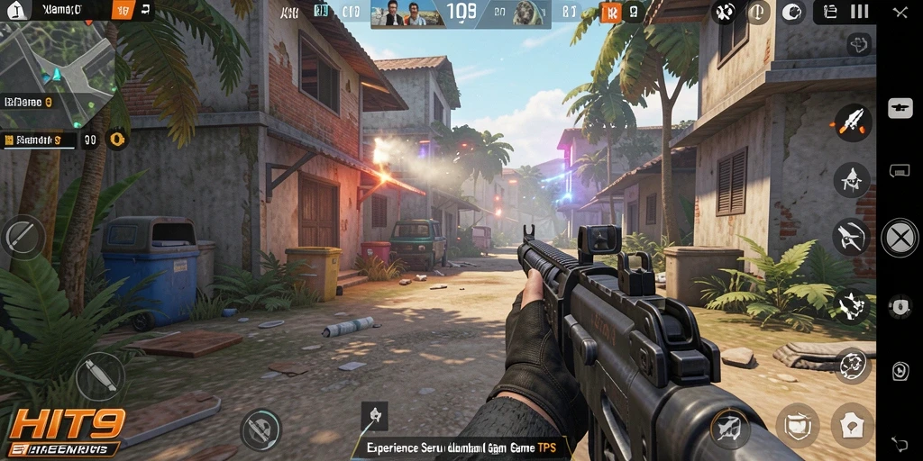Tampilan gameplay seru dari HIT9 dalam mode TPS.