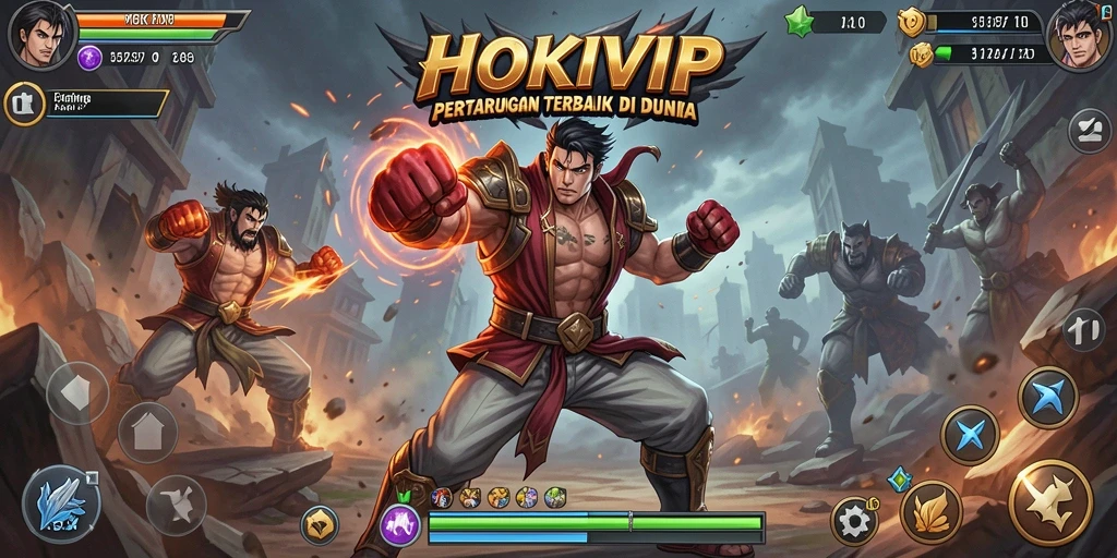 Tangkapan layar gameplay HOKIVIP saat pertarungan seru.