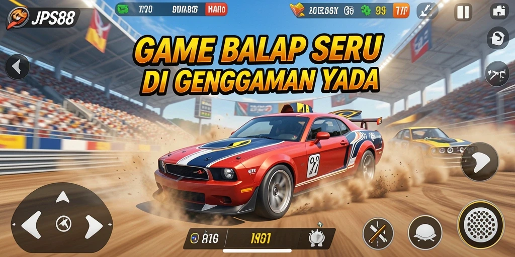 Gameplay seru dengan mobil balap yang menantang di JPS88.