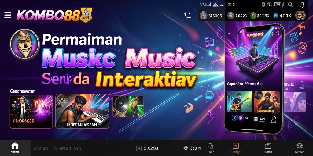 Screenshot utama KOMBO88 menampilkan gameplay musik yang seru dan interaktif.