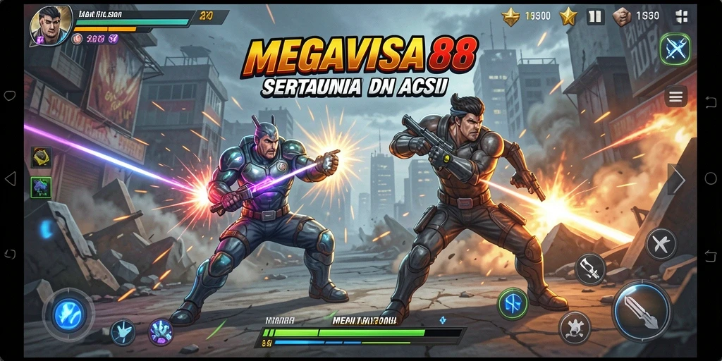 Screenshot gameplay MEGAVISA88 menampilkan aksi bertempur yang mendebarkan.