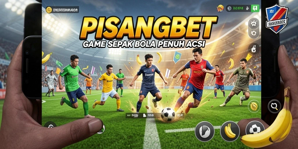 Screenshot gameplay PISANGBET dengan aksi sepak bola yang mendebarkan.