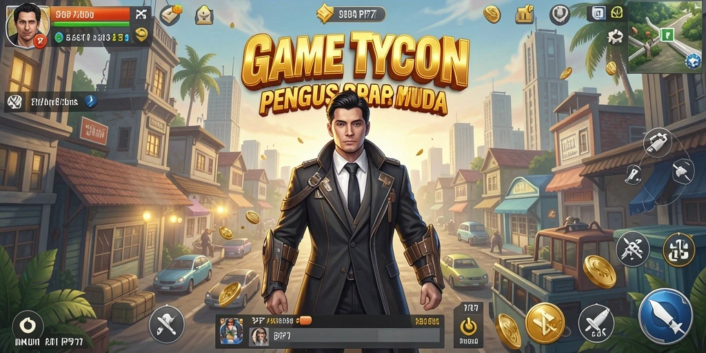 Screenshoot PP7 menunjukkan gameplay Tycoon yang seru dan interaktif.