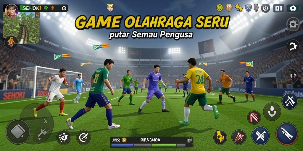 Gameplay seru dalam SEHOKI yang menampilkan pertandingan olahraga.